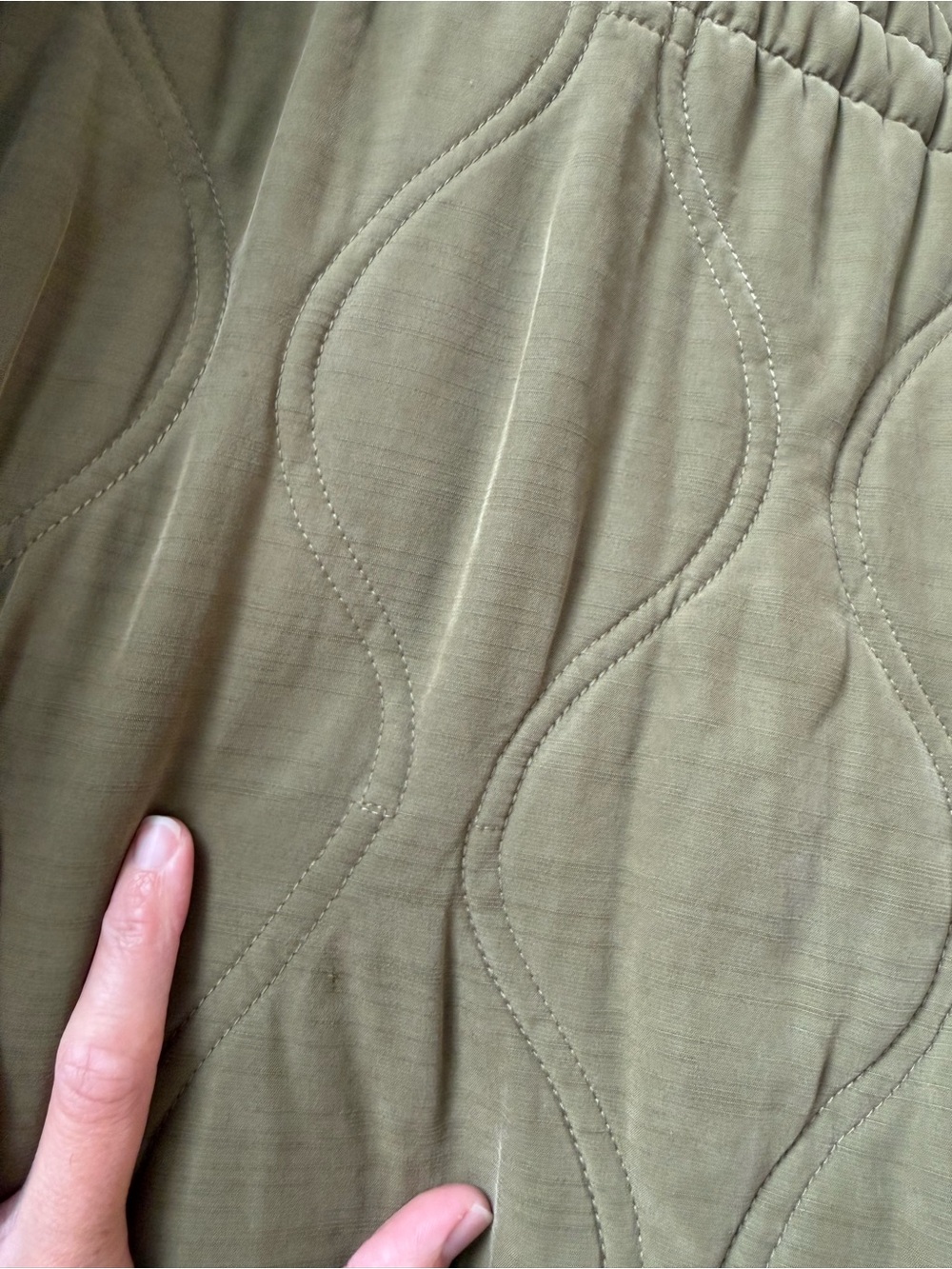 We The Free Lush It Duffle Coat Quilted Coat Army Green Brown Boho Soft Size M L - Picture 14 of 16